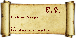 Bodnár Virgil névjegykártya