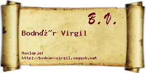 Bodnár Virgil névjegykártya